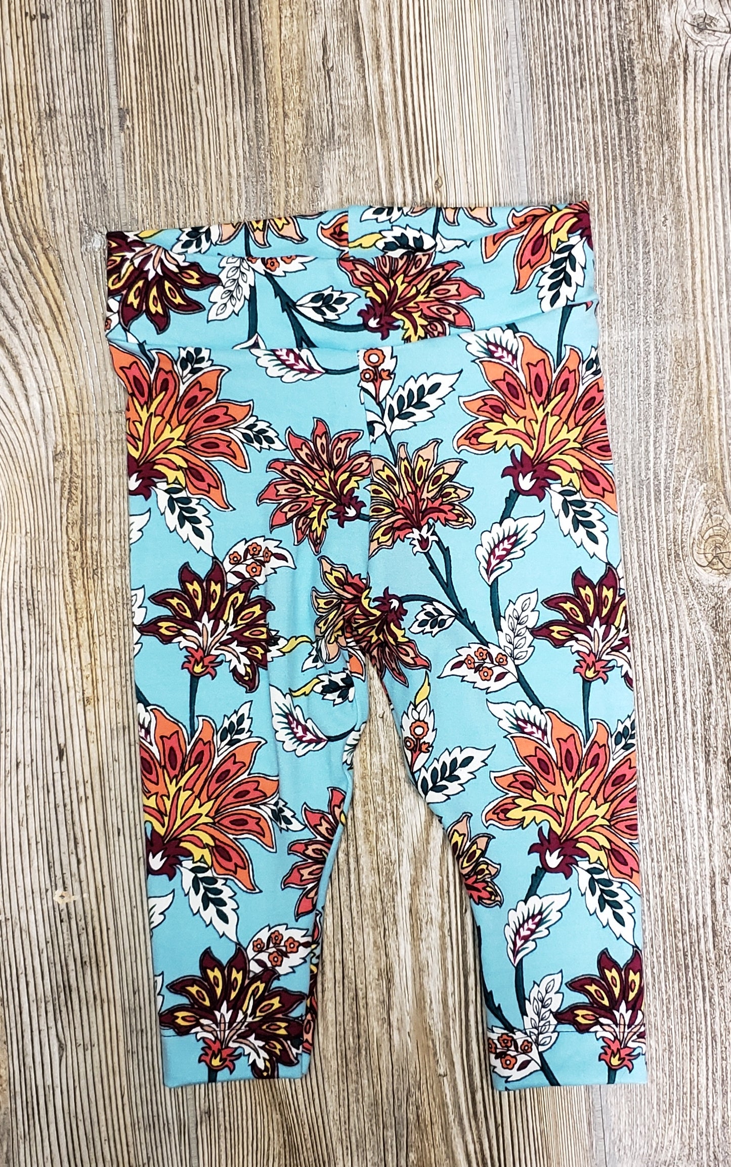 Sky blue floral leggings