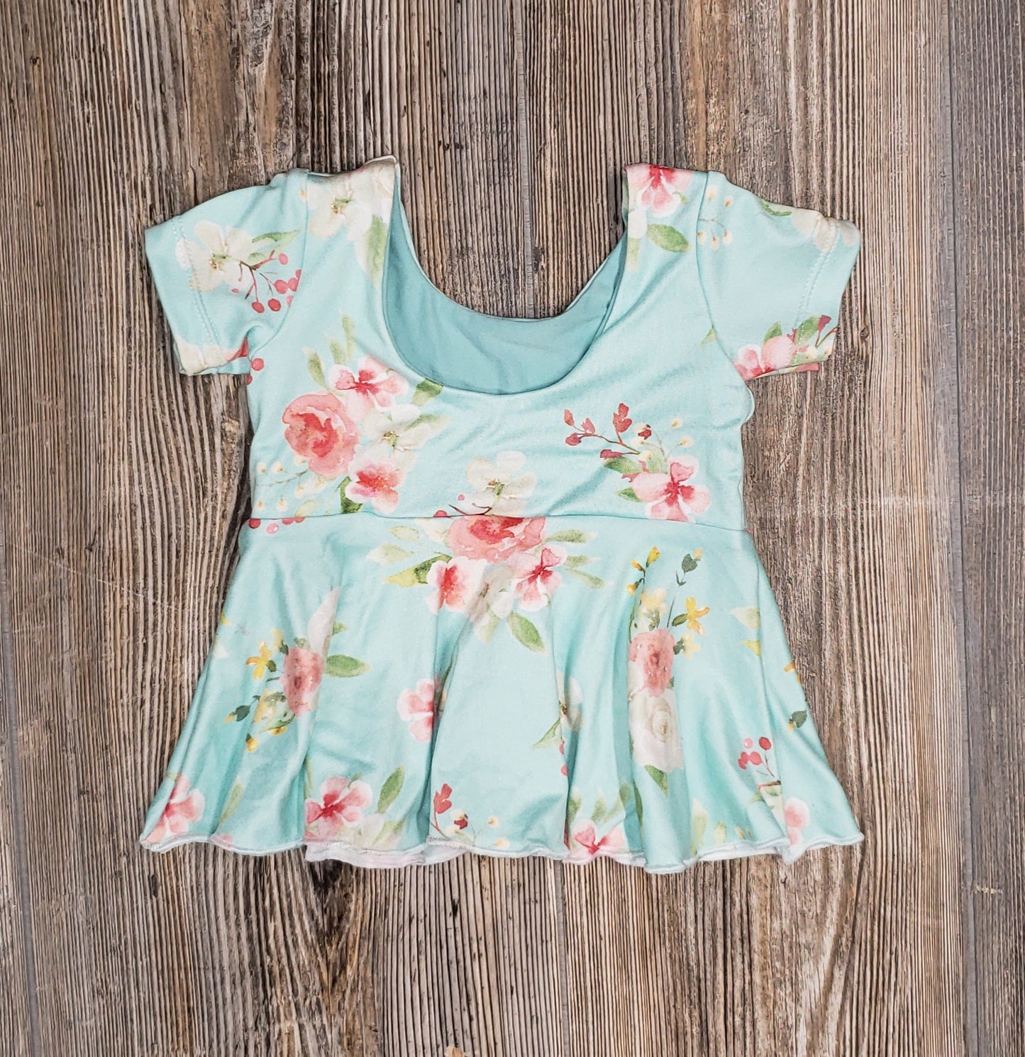 6 m mint watercolor peplum