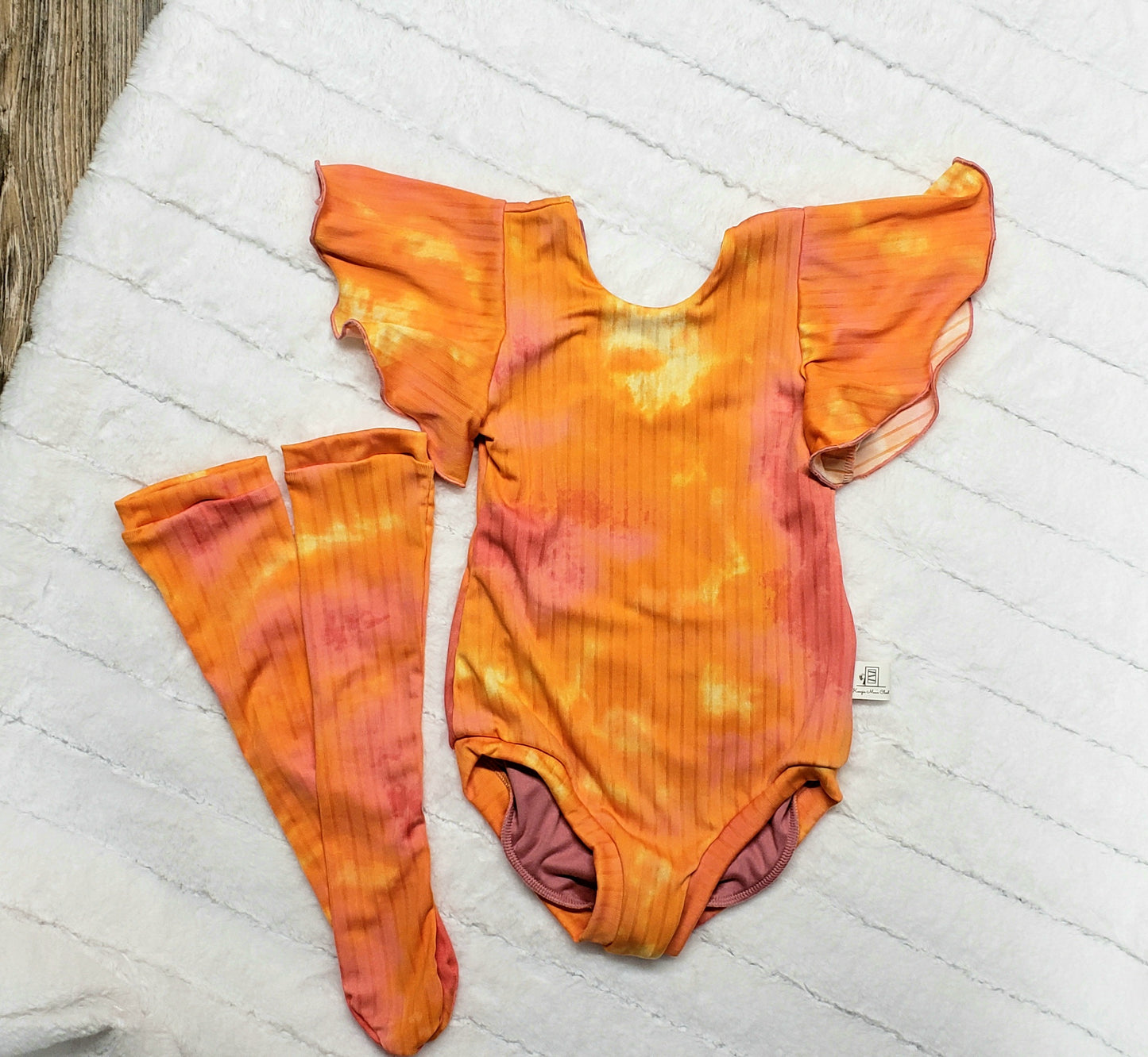 Sunset flutter sleeve leo and knee high socks-3T