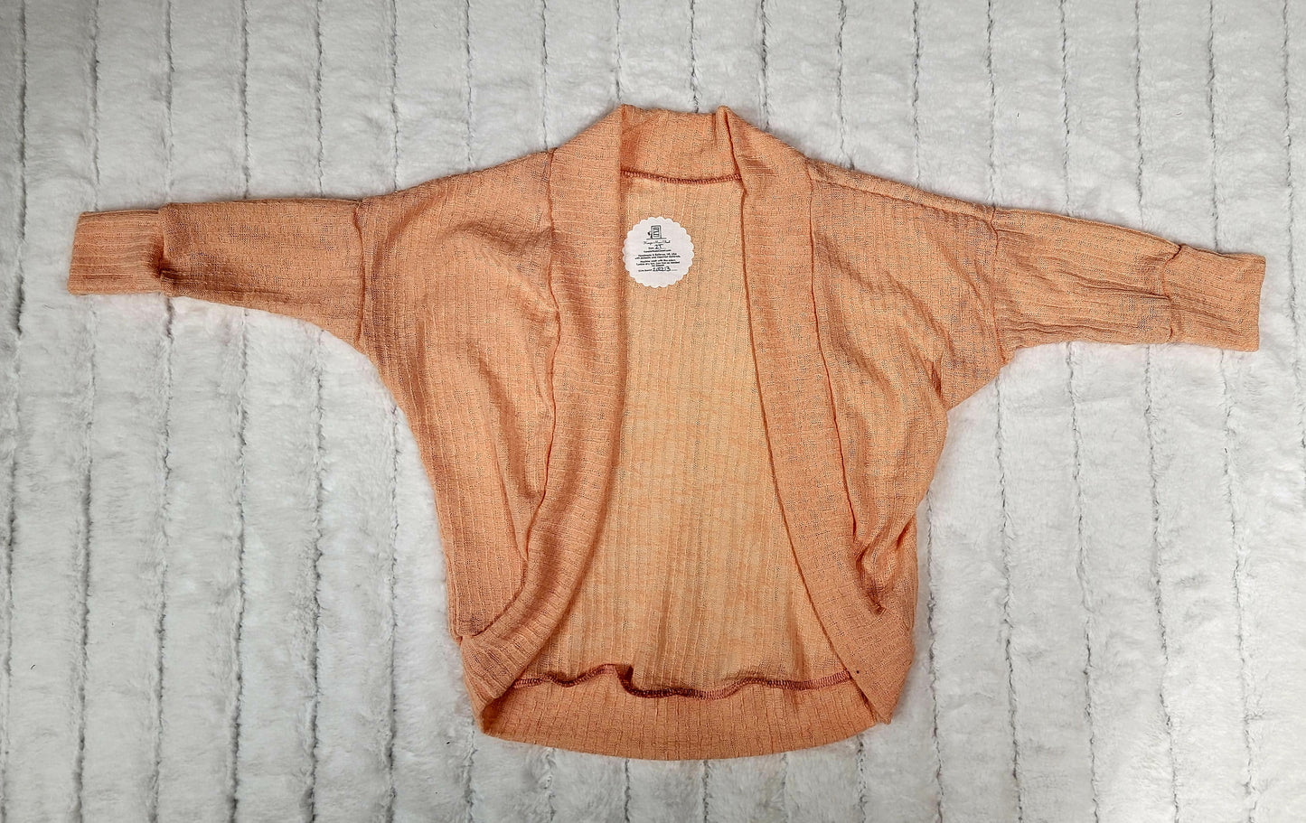 2T peach cardigan