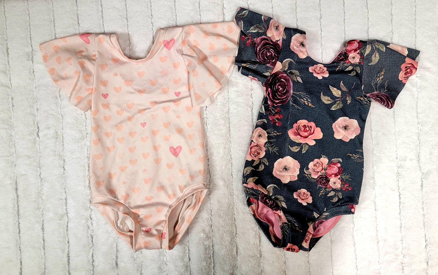 4T Light pink heart flutter sleeve leo