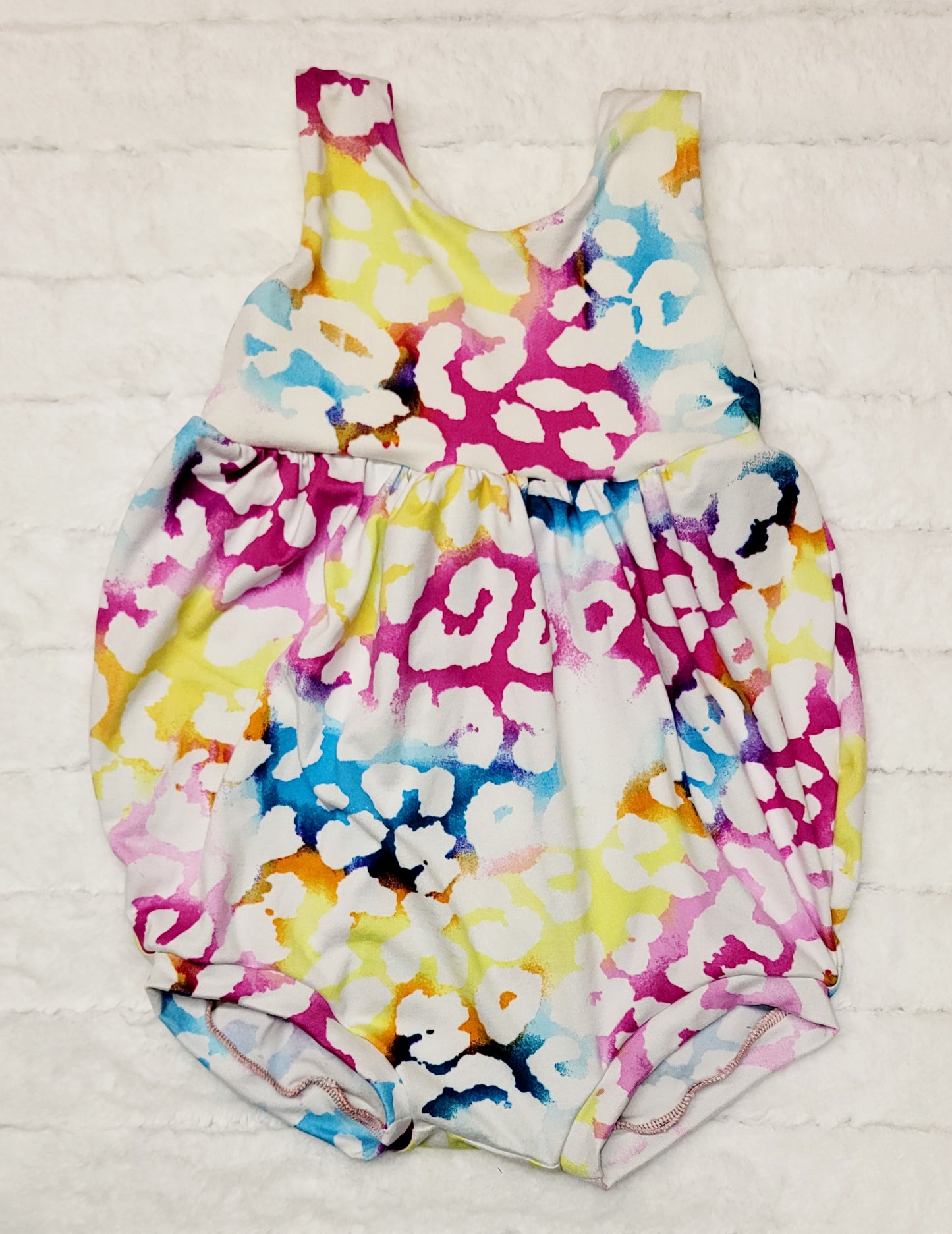 Neon cheetah bubble romper
