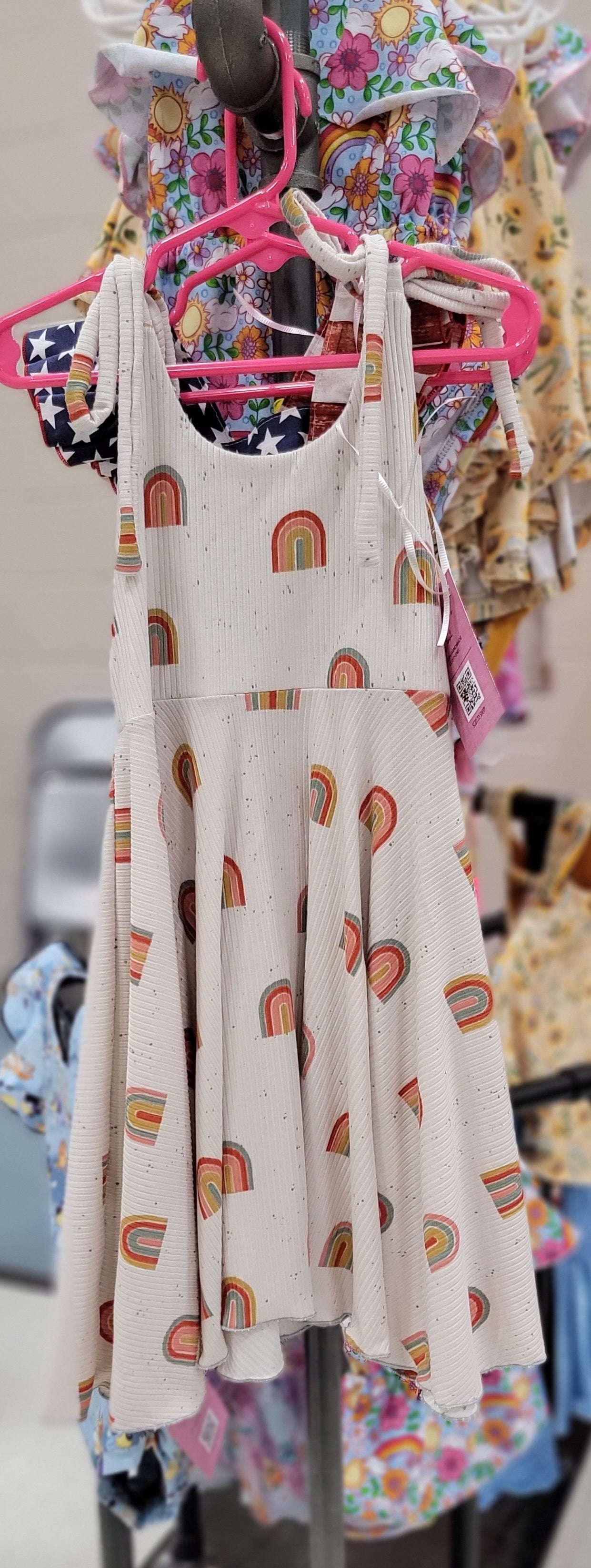 Rainbow tie strap dress