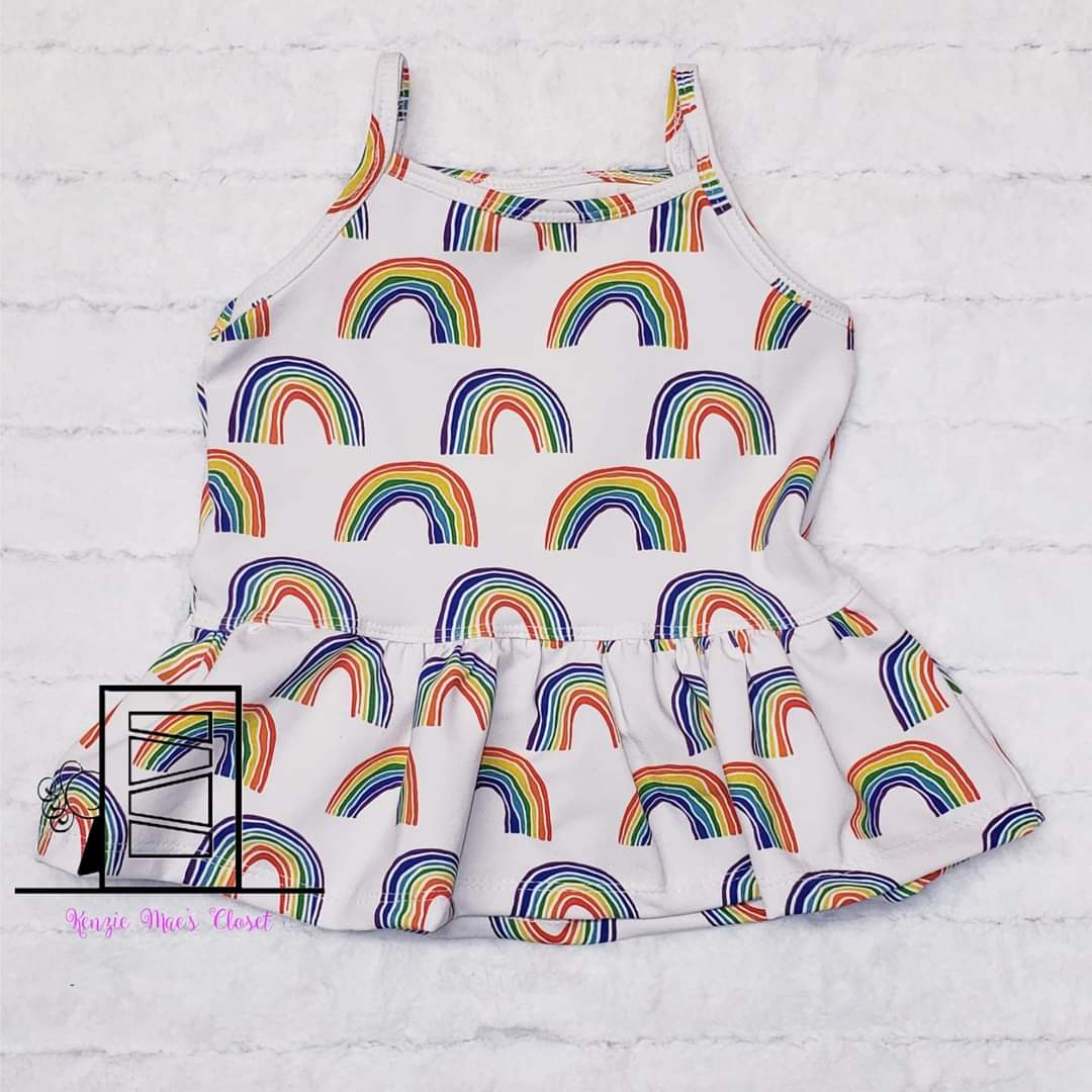 3T rainbow tank peplum