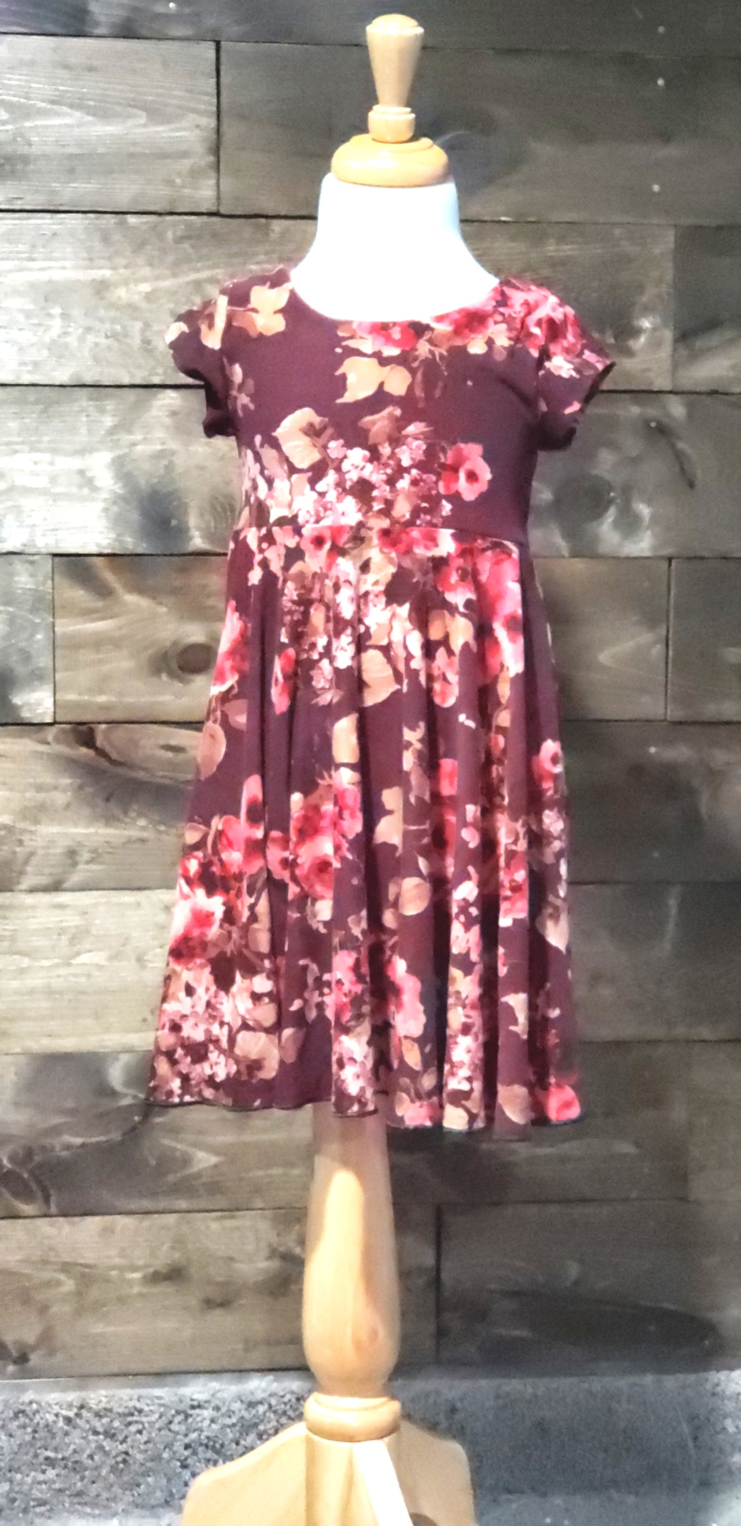 4T dark purple floral dress