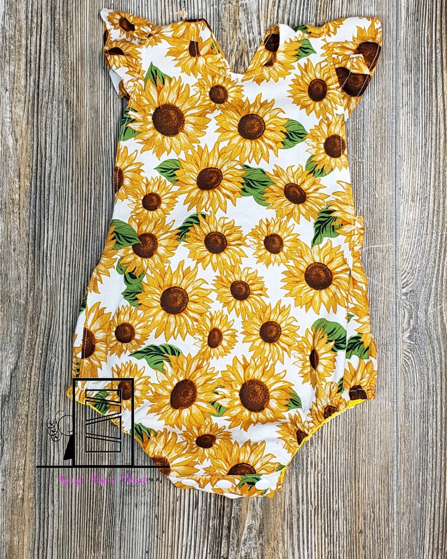 Flutter sleeve sunflower play suit
