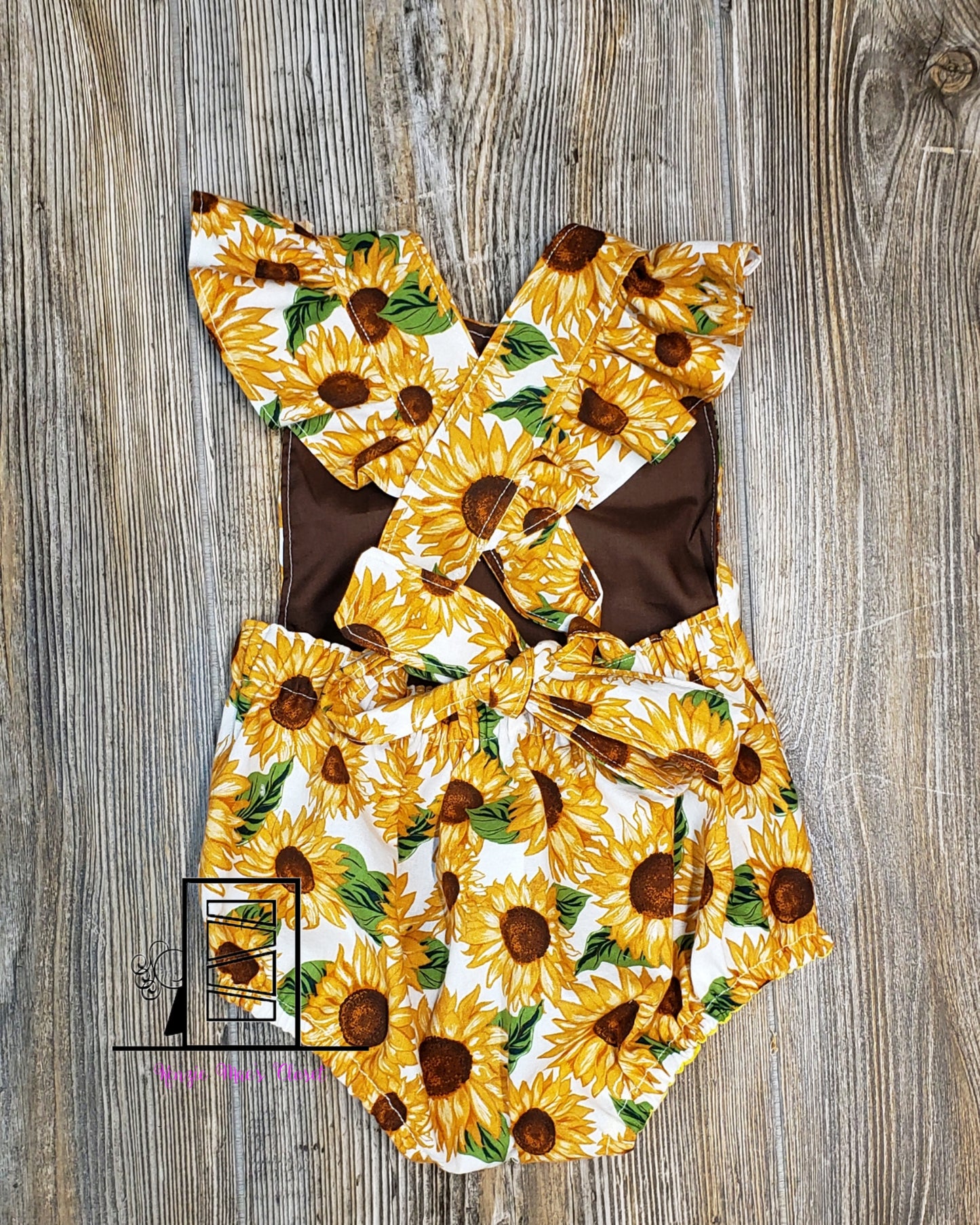Flutter sleeve sunflower play suit