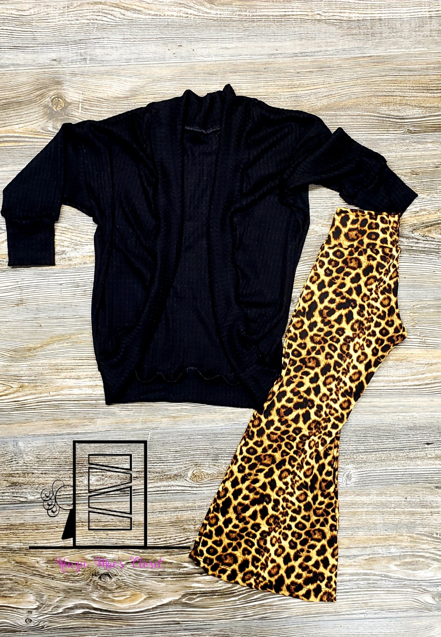 Black waffle knit cocoon cardigan
