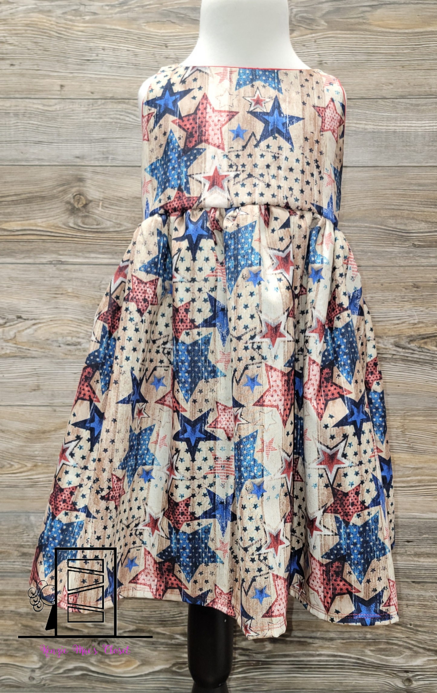 Wood stars and stripes dress