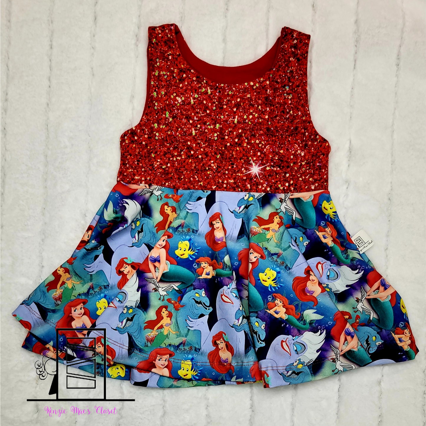 Red glitter Under the Sea peplum-2T