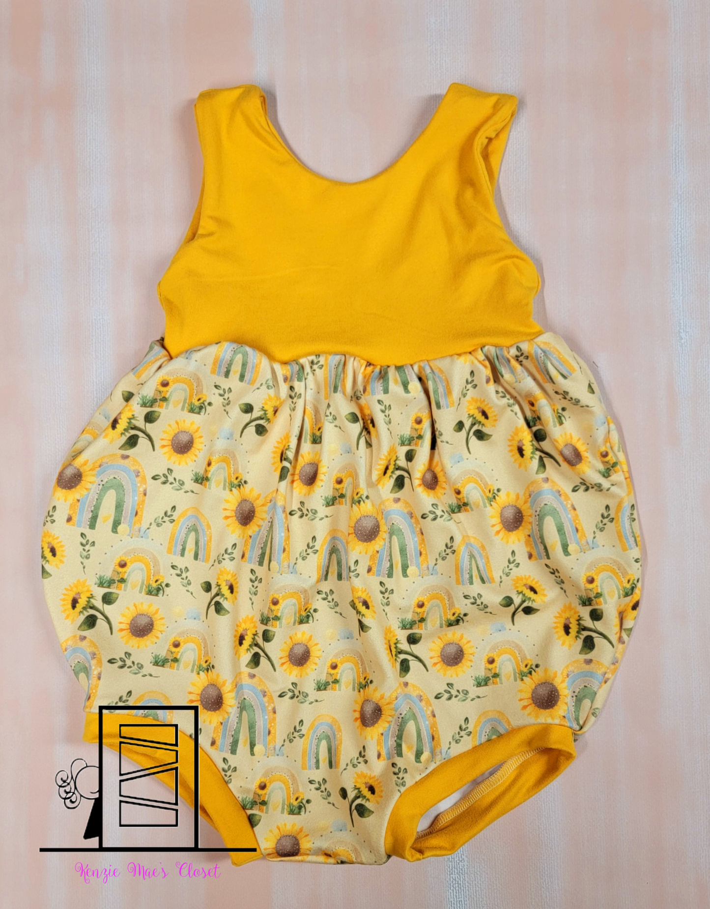 Sunflower rainbow romper