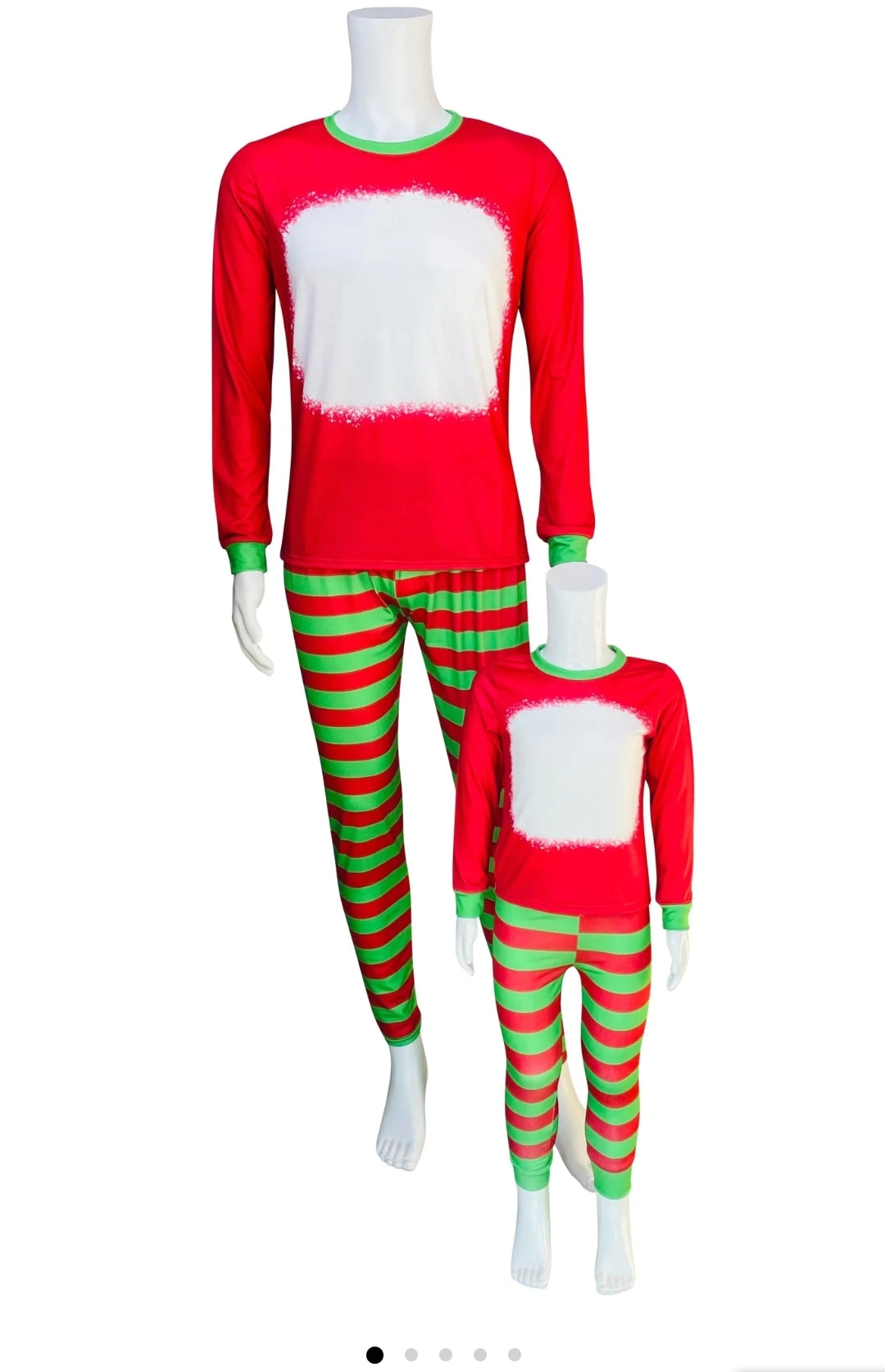 Red & green faux bleached jammies