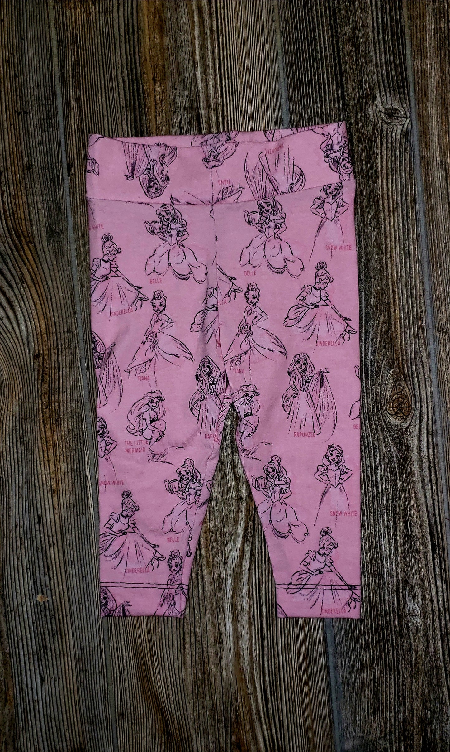 Pink princesses leggings- 12-18 mo