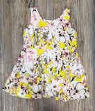 2T sketched floral on neon yellow