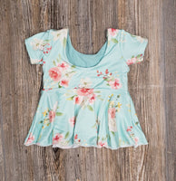 6 m mint watercolor peplum