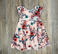3-6M pink falling floral dress