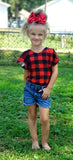 Red buffalo print leo