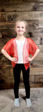 Red heart loose cardigan