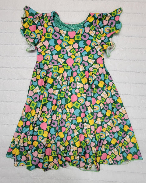 Lucky charm dress with flutter sleeves- 7