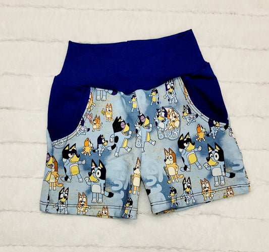 Blue dog shorts