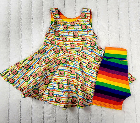 Coco peplum and biker short set-3T