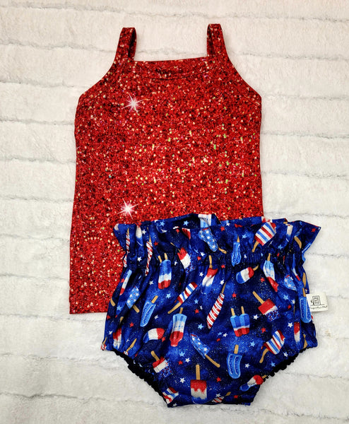 Faux glitter tank