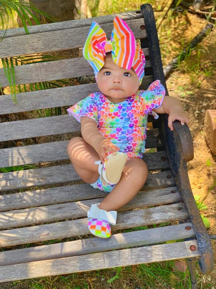 Rainbow hearts Leo-baby sizes