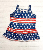 3T Red white and blue tank peplum