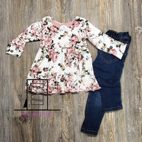 Pink & white floral dress