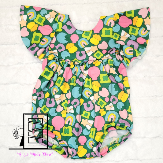Lucky Charms 6/9M bubble romper
