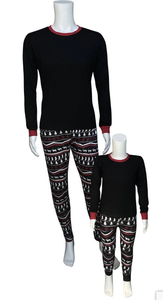Black christmas items stripe jammies