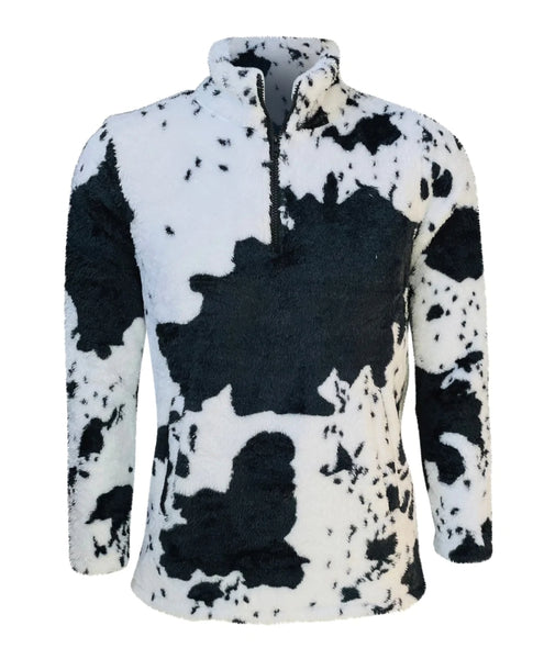 Black and white adult sherpa sweater